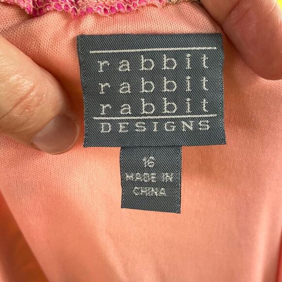 Rabbit Rabbit Rabbit Designs Women's Pink Floral Off The Shoulder Dress Size 16 - Picture 8 of 10